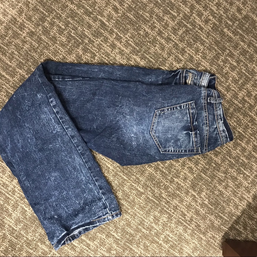 Distressed flare jeans